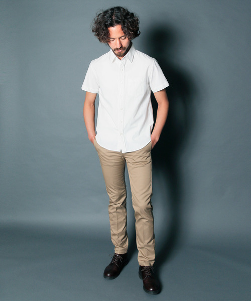 Magine（マージン）の「【Magine】CTN/LI TWILL STANDARD SHIRTS S/S : コットンリネン　ツイル　スタンダードシャツ（シャツ/ブラウス・メンズ・ホワイト/ブラック/ベージュ/ブルー・44/46/48）」の18枚目の写真
