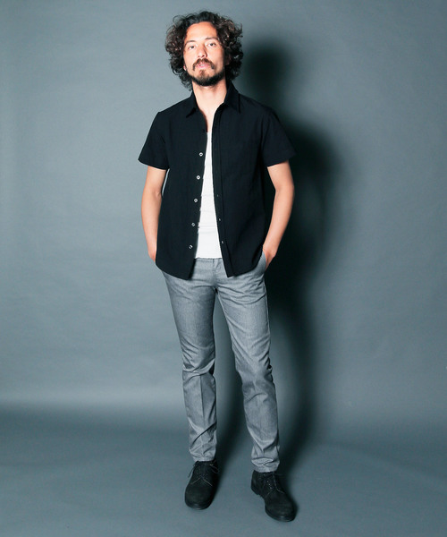 Magine（マージン）の「【Magine】CTN/LI TWILL STANDARD SHIRTS S/S : コットンリネン　ツイル　スタンダードシャツ（シャツ/ブラウス・メンズ・ホワイト/ブラック/ベージュ/ブルー・44/46/48）」の19枚目の写真
