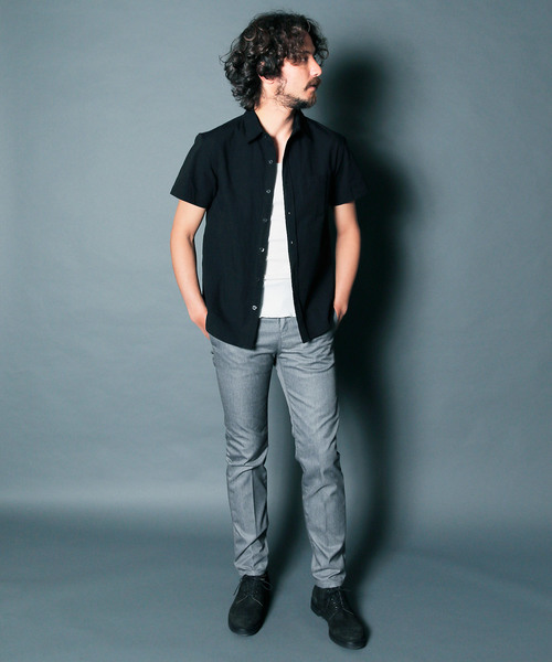 Magine（マージン）の「【Magine】CTN/LI TWILL STANDARD SHIRTS S/S : コットンリネン　ツイル　スタンダードシャツ（シャツ/ブラウス・メンズ・ホワイト/ブラック/ベージュ/ブルー・44/46/48）」の20枚目の写真
