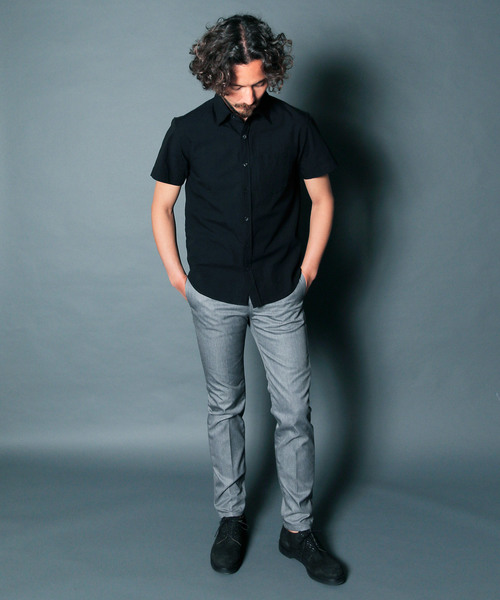 Magine（マージン）の「【Magine】CTN/LI TWILL STANDARD SHIRTS S/S : コットンリネン　ツイル　スタンダードシャツ（シャツ/ブラウス・メンズ・ホワイト/ブラック/ベージュ/ブルー・44/46/48）」の21枚目の写真