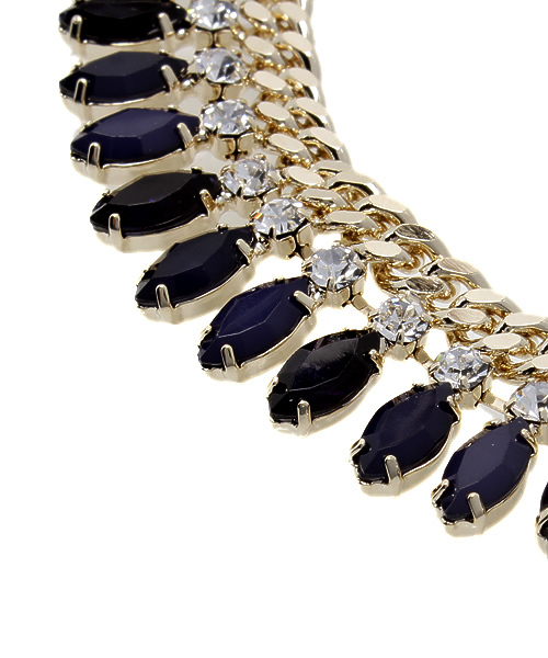 LOUNGEDRESS（ラウンジドレス）の「クリアビジューネックレス（ネックレス・レディース・イエロー/ブルー・ﾌﾘ-）」の4枚目の写真