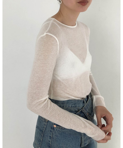 TODAYFUL（トゥデイフル）の「シアーロングT（Tシャツ/カットソー・レディース・ブラック/モカ/キナリ・FREE）」の2枚目の写真