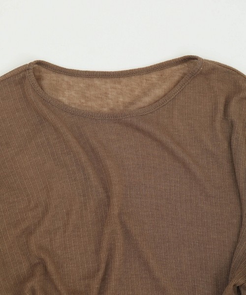 TODAYFUL（トゥデイフル）の「シアーロングT（Tシャツ/カットソー・レディース・ブラック/モカ/キナリ・FREE）」の9枚目の写真