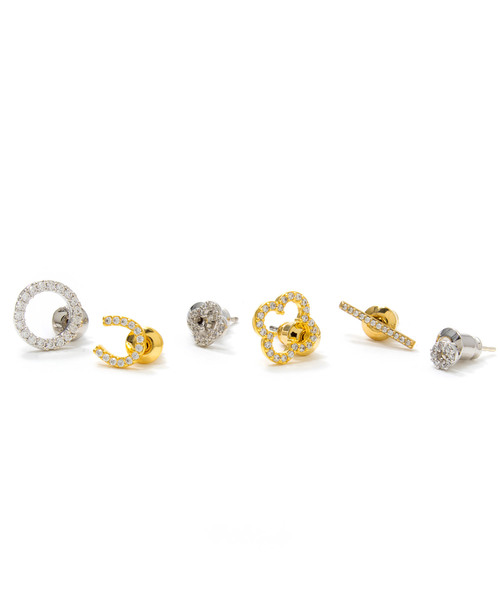 ZAKKA-BOX(ザッカボックス)の「【silver925】モチーフピアス(サークルS)(ピアス(両耳用)・レディース・シルバー/ゴールド・FREE)」の5枚目の写真