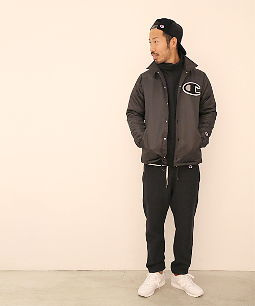 And A（アンドエー）の「Champion/チャンピオン×And A 別注 コーチジャケット（ナイロンジャケット・メンズ・ブラック/ネイビー/レッド・SMALL/LARGE/MEDIUM）」の21枚目の写真