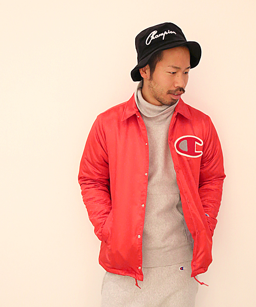 And A（アンドエー）の「Champion/チャンピオン×And A 別注 コーチジャケット（ナイロンジャケット・メンズ・ブラック/ネイビー/レッド・SMALL/LARGE/MEDIUM）」の19枚目の写真