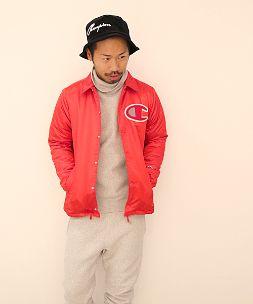 And A（アンドエー）の「Champion/チャンピオン×And A 別注 コーチジャケット（ナイロンジャケット・メンズ・ブラック/ネイビー/レッド・SMALL/LARGE/MEDIUM）」の18枚目の写真