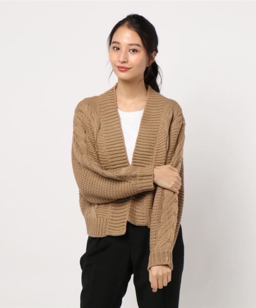 セール ボリュームスリーブケーブル編みニットカーディガン カーディガン ボレロ Styleblock スタイルブロック のファッション通販 Zozotown