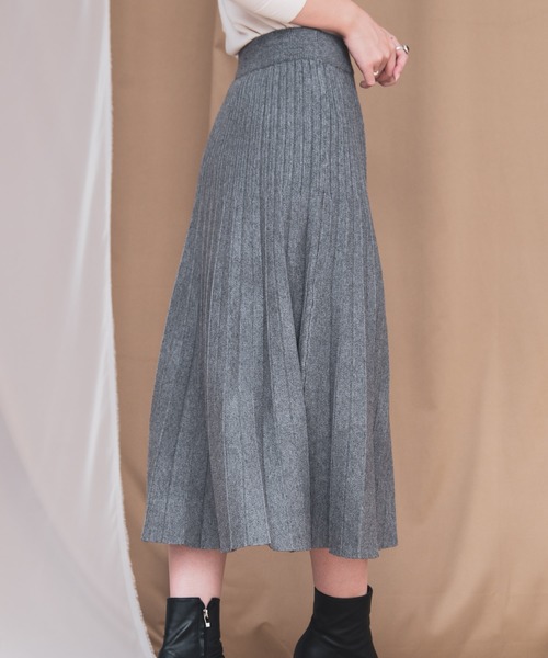 Aunt Marie's（アントマリーズ）の「AUNT MARIE'S ニットプリーツスカート（スカート・レディース・ブラック/ブラウン/グレー/ナチュラル・FREE）」の11枚目の写真