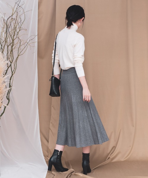 Aunt Marie's（アントマリーズ）の「AUNT MARIE'S ニットプリーツスカート（スカート・レディース・ブラック/ブラウン/グレー/ナチュラル・FREE）」の14枚目の写真