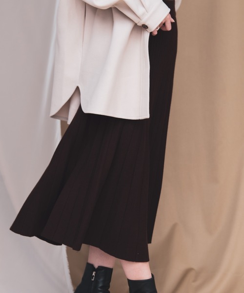 Aunt Marie's（アントマリーズ）の「AUNT MARIE'S ニットプリーツスカート（スカート・レディース・ブラック/ブラウン/グレー/ナチュラル・FREE）」の16枚目の写真