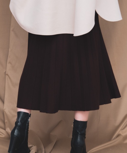 Aunt Marie's（アントマリーズ）の「AUNT MARIE'S ニットプリーツスカート（スカート・レディース・ブラック/ブラウン/グレー/ナチュラル・FREE）」の18枚目の写真