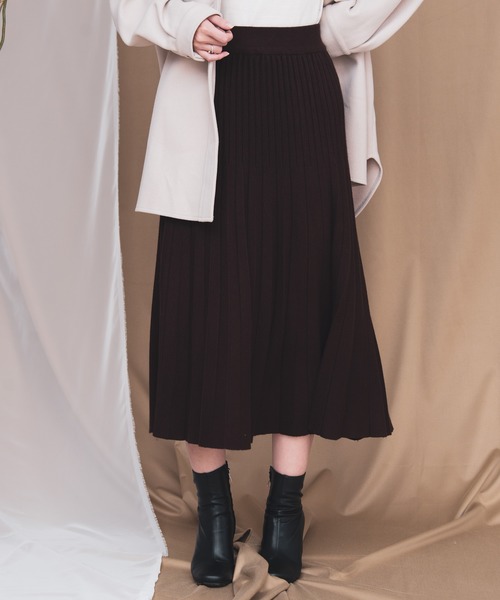 Aunt Marie's（アントマリーズ）の「AUNT MARIE'S ニットプリーツスカート（スカート・レディース・ブラック/ブラウン/グレー/ナチュラル・FREE）」の17枚目の写真