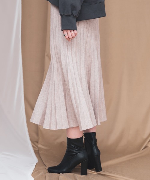 Aunt Marie's（アントマリーズ）の「AUNT MARIE'S ニットプリーツスカート（スカート・レディース・ブラック/ブラウン/グレー/ナチュラル・FREE）」の21枚目の写真