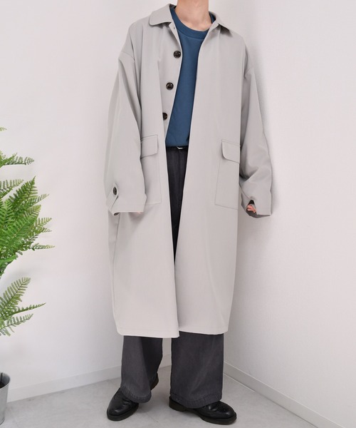 kutir（クティール）の「オーバーステンカラーコート（ステンカラーコート・メンズ・ブラック/ライトグレー/ブラウン系その他/ベージュ/ダークグリーン・SMALL/MEDIUM/LARGE）」の3枚目の写真