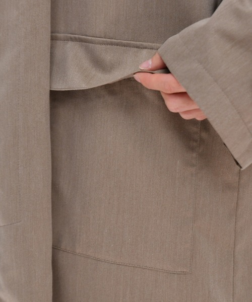 kutir（クティール）の「オーバーステンカラーコート（ステンカラーコート・メンズ・ブラック/ライトグレー/ブラウン系その他/ベージュ/ダークグリーン・SMALL/MEDIUM/LARGE）」の11枚目の写真