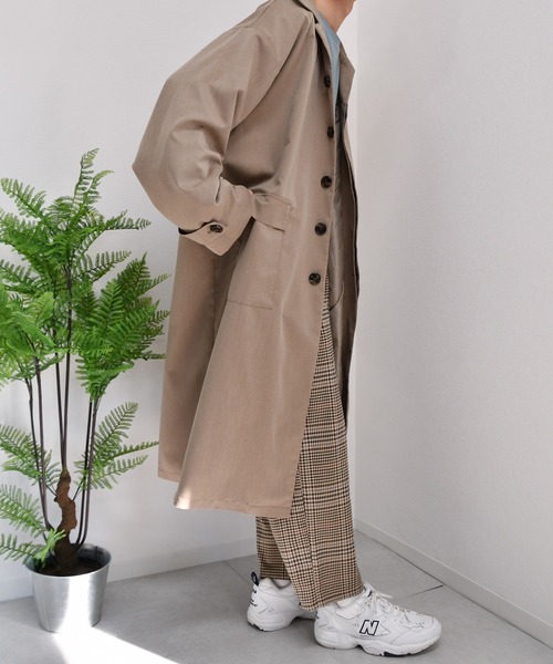 kutir（クティール）の「オーバーステンカラーコート（ステンカラーコート・メンズ・ブラック/ライトグレー/ブラウン系その他/ベージュ/ダークグリーン・SMALL/MEDIUM/LARGE）」の14枚目の写真