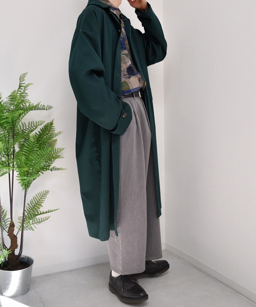 kutir（クティール）の「オーバーステンカラーコート（ステンカラーコート・メンズ・ブラック/ライトグレー/ブラウン系その他/ベージュ/ダークグリーン・SMALL/MEDIUM/LARGE）」の9枚目の写真