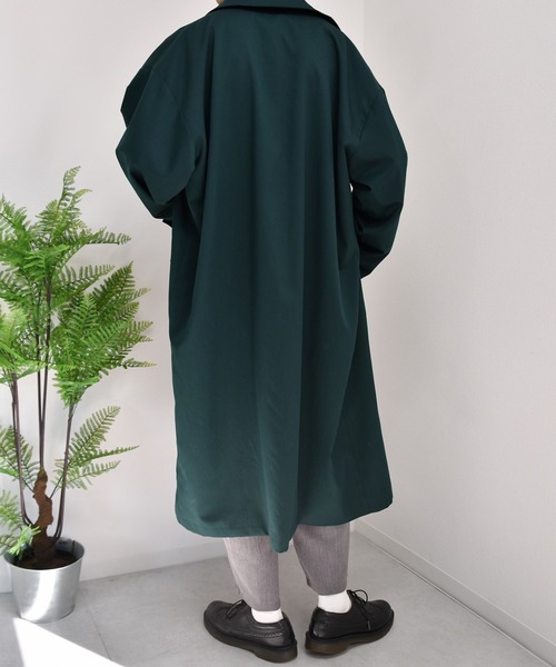 kutir（クティール）の「オーバーステンカラーコート（ステンカラーコート・メンズ・ブラック/ライトグレー/ブラウン系その他/ベージュ/ダークグリーン・SMALL/MEDIUM/LARGE）」の8枚目の写真