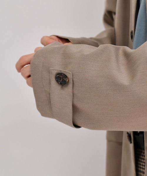 kutir（クティール）の「オーバーステンカラーコート（ステンカラーコート・メンズ・ブラック/ライトグレー/ブラウン系その他/ベージュ/ダークグリーン・SMALL/MEDIUM/LARGE）」の12枚目の写真