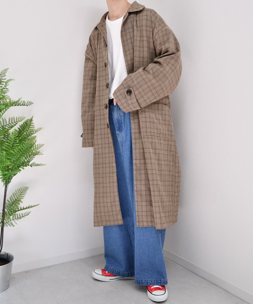 kutir（クティール）の「オーバーステンカラーコート（ステンカラーコート・メンズ・ブラック/ライトグレー/ブラウン系その他/ベージュ/ダークグリーン・SMALL/MEDIUM/LARGE）」の21枚目の写真