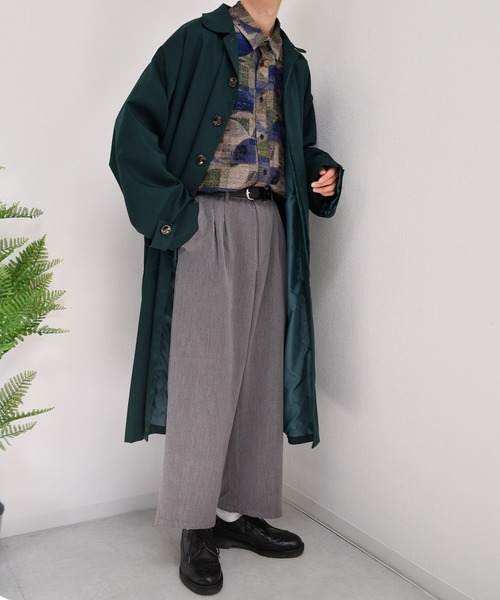 kutir（クティール）の「オーバーステンカラーコート（ステンカラーコート・メンズ・ブラック/ライトグレー/ブラウン系その他/ベージュ/ダークグリーン・SMALL/MEDIUM/LARGE）」の10枚目の写真