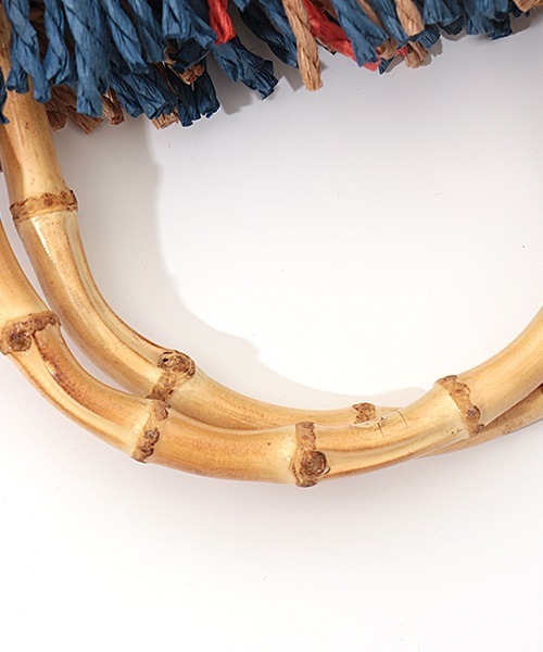 チチカカ（チチカカ）の「フリンジスクエアペーパーバッグ（かごバッグ・レディース・イエロー/ブルー・FREE）」の15枚目の写真