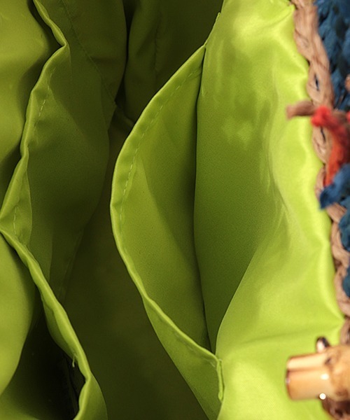 チチカカ（チチカカ）の「フリンジスクエアペーパーバッグ（かごバッグ・レディース・イエロー/ブルー・FREE）」の21枚目の写真