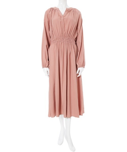 fifth（フィフス）の「スキッパーシャーリングワンピース（ワンピース・レディース・ベージュ/ピンク・MEDIUM）」の2枚目の写真