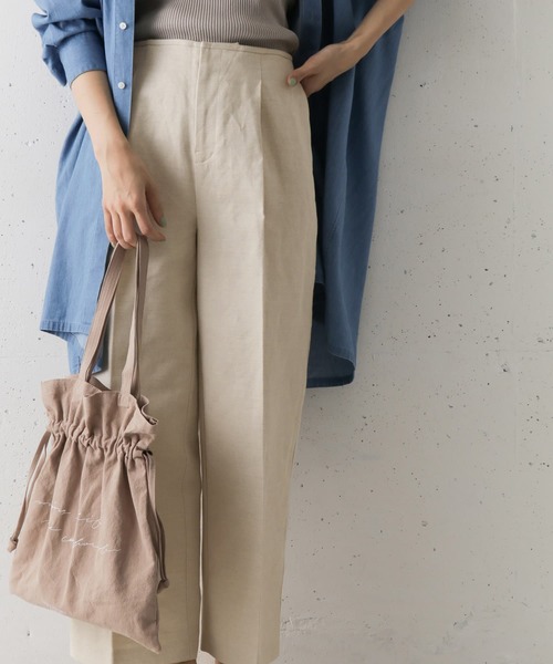 URBAN RESEARCH DOORS(アーバンリサーチドアーズ)の「コットンリネンストレートパンツ(パンツ)」|ナチュラル