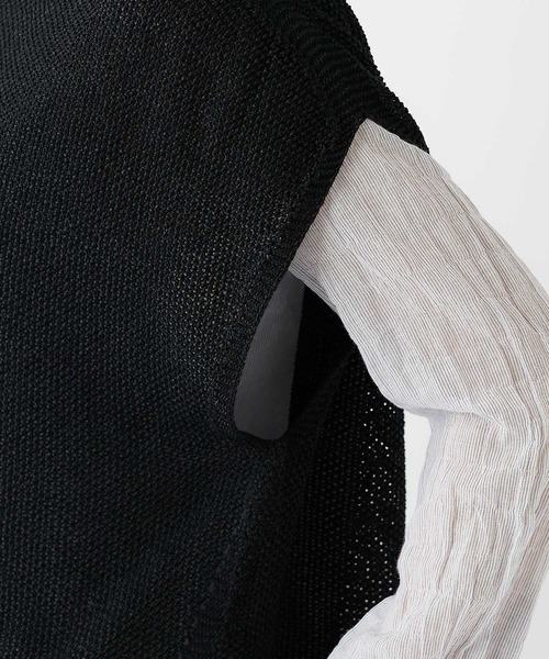 PUAL CE CIN（ピュアルセシン）の「和紙カノコホールガーメントベスト（ニット/セーター・レディース・ライトグレー/ブラック/ナチュラル・FREE）」の18枚目の写真