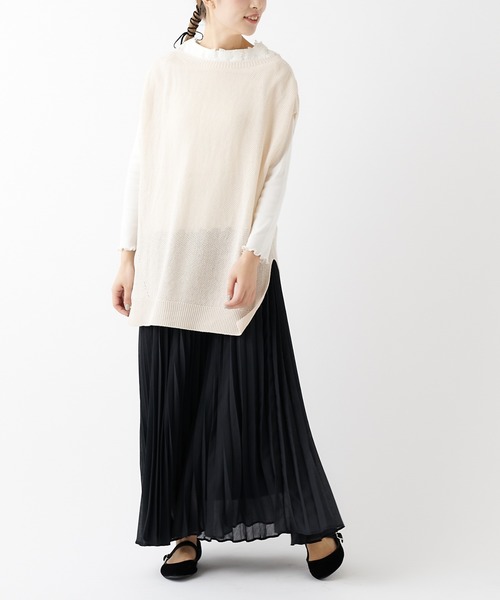 PUAL CE CIN（ピュアルセシン）の「和紙カノコホールガーメントベスト（ニット/セーター・レディース・ライトグレー/ブラック/ナチュラル・FREE）」の11枚目の写真