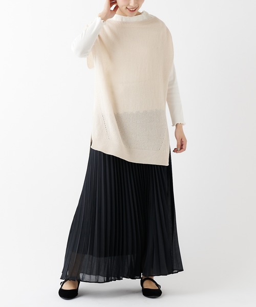 PUAL CE CIN（ピュアルセシン）の「和紙カノコホールガーメントベスト（ニット/セーター・レディース・ライトグレー/ブラック/ナチュラル・FREE）」の16枚目の写真