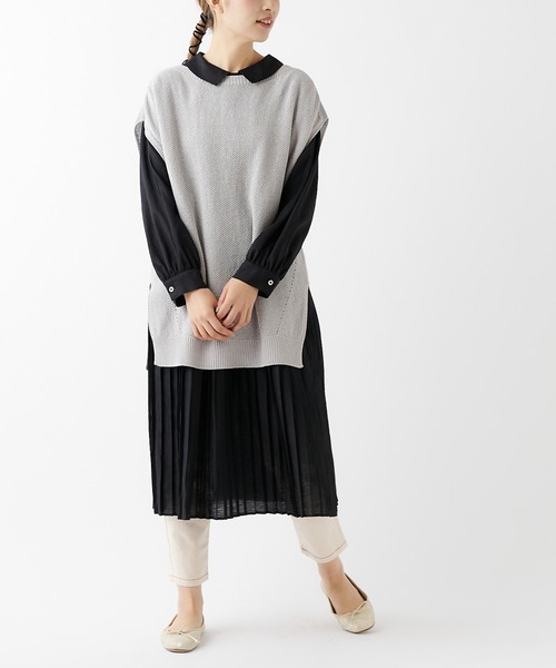 PUAL CE CIN（ピュアルセシン）の「和紙カノコホールガーメントベスト（ニット/セーター・レディース・ライトグレー/ブラック/ナチュラル・FREE）」の19枚目の写真