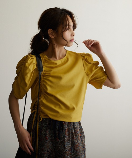 Jewelobe（ジュエローブ）の「袖ボリュームトップス（シャツ/ブラウス・レディース・オフホワイト/ピンク/イエロー/グリーン・FREE）」の3枚目の写真