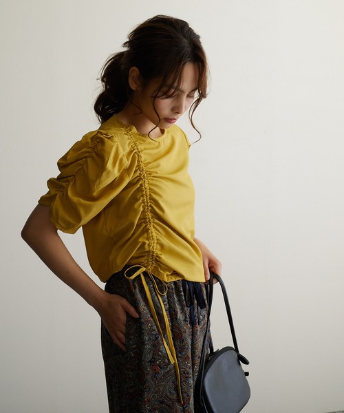 Jewelobe（ジュエローブ）の「袖ボリュームトップス（シャツ/ブラウス・レディース・オフホワイト/ピンク/イエロー/グリーン・FREE）」の5枚目の写真