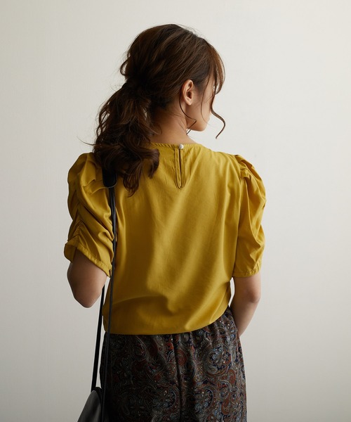 Jewelobe（ジュエローブ）の「袖ボリュームトップス（シャツ/ブラウス・レディース・オフホワイト/ピンク/イエロー/グリーン・FREE）」の6枚目の写真