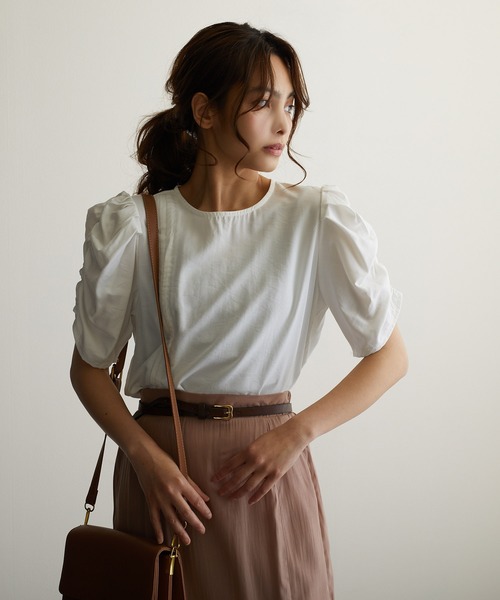 Jewelobe（ジュエローブ）の「袖ボリュームトップス（シャツ/ブラウス・レディース・オフホワイト/ピンク/イエロー/グリーン・FREE）」の9枚目の写真