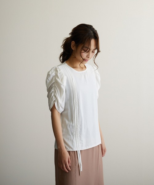Jewelobe（ジュエローブ）の「袖ボリュームトップス（シャツ/ブラウス・レディース・オフホワイト/ピンク/イエロー/グリーン・FREE）」の14枚目の写真