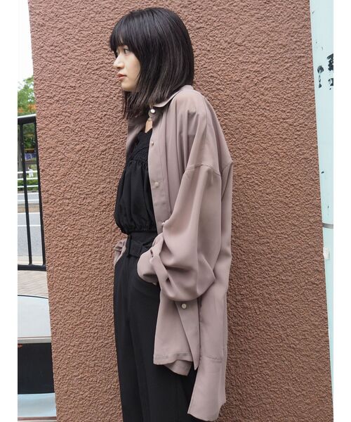 EMODA(エモダ)の「シアーバルキーシャツ(シャツ/ブラウス・レディース・ブラック/ブラウン/ベージュ/その他・FREE)」の8枚目の写真