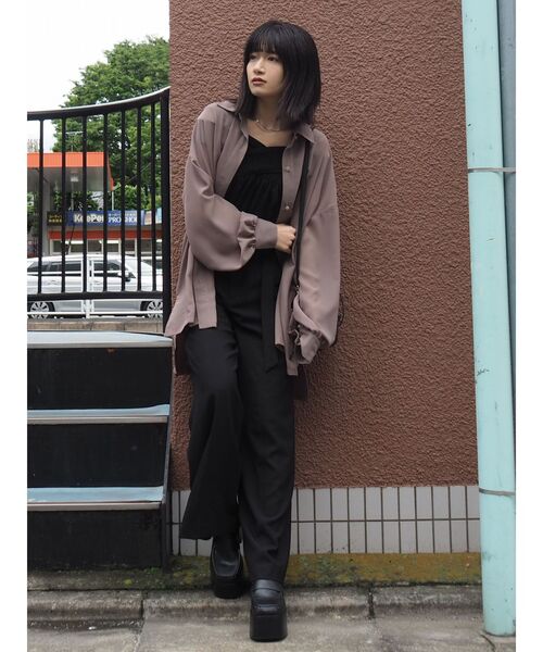 EMODA(エモダ)の「シアーバルキーシャツ(シャツ/ブラウス・レディース・ブラック/ブラウン/ベージュ/その他・FREE)」の9枚目の写真