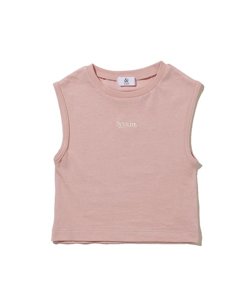 &yam(アンドヤム)の「ワンポイントロゴフレンチスリーブTシャツ(Tシャツ/カットソー・キッズ・ホワイト/ブラック/ベージュ/ピンク/ミント・130/140/150/110/120/90/100/160)」の17枚目の写真