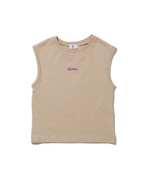 &yam(アンドヤム)の「ワンポイントロゴフレンチスリーブTシャツ(Tシャツ/カットソー・キッズ・ホワイト/ブラック/ベージュ/ピンク/ミント・130/140/150/110/120/90/100/160)」の19枚目の写真