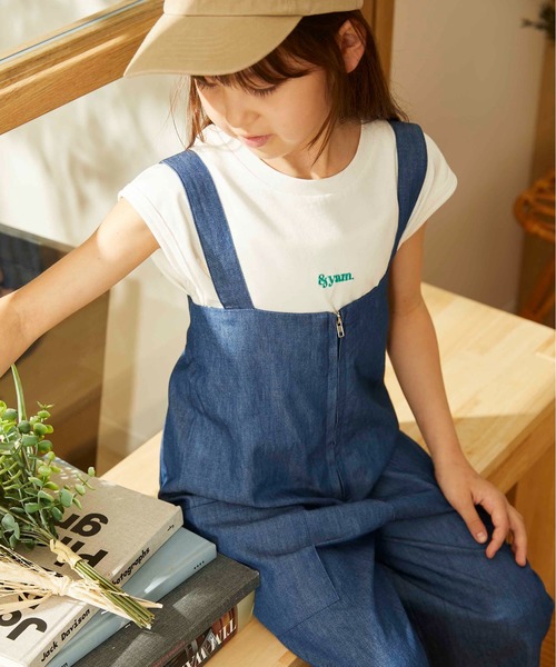 &yam(アンドヤム)の「ワンポイントロゴフレンチスリーブTシャツ(Tシャツ/カットソー・キッズ・ホワイト/ブラック/ベージュ/ピンク/ミント・130/140/150/110/120/90/100/160)」の13枚目の写真