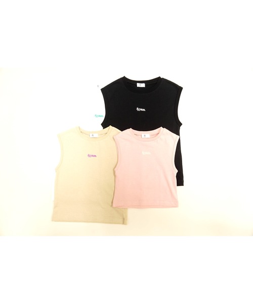 &yam(アンドヤム)の「ワンポイントロゴフレンチスリーブTシャツ(Tシャツ/カットソー・キッズ・ホワイト/ブラック/ベージュ/ピンク/ミント・130/140/150/110/120/90/100/160)」の21枚目の写真