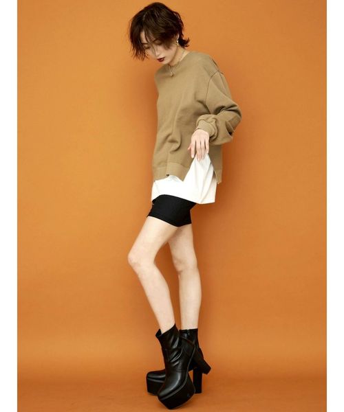 GYDA（ジェイダ）の「フロントレースUPタイトスカート（スカート・レディース・ブラック/ベージュ・SMALL/MEDIUM）」の3枚目の写真