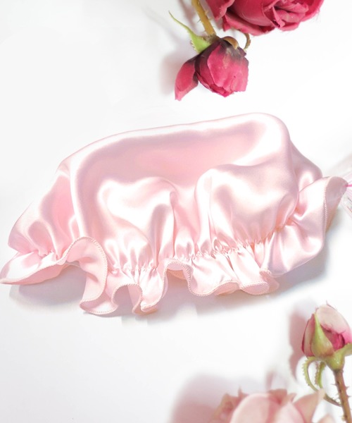 silky feel（シルキーフィール）の「シルク100％ギャザーナイトキャップ（その他ボディ・ヘアケア・レディース・ホワイト/ダークグレー/オフホワイト/ネイビー/ライトピンク/ブラック/ロイヤルブルー/ブラウン/ワインレッド/パープル/スモークピンク/シルバー/ゴールド/グリーン/ライトブルー/ブルー/コーラルピンク/ライトパープル・L/M）」の2枚目の写真