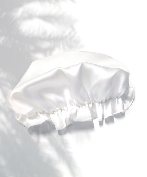 silky feel（シルキーフィール）の「シルク100％ギャザーナイトキャップ（その他ボディ・ヘアケア・レディース・ホワイト/ダークグレー/オフホワイト/ネイビー/ライトピンク/ブラック/ロイヤルブルー/ブラウン/ワインレッド/パープル/スモークピンク/シルバー/ゴールド/グリーン/ライトブルー/ブルー/コーラルピンク/ライトパープル・L/M）」の3枚目の写真