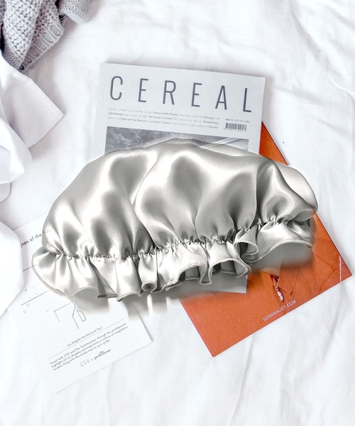 silky feel（シルキーフィール）の「シルク100％ギャザーナイトキャップ（その他ボディ・ヘアケア・レディース・ホワイト/ダークグレー/オフホワイト/ネイビー/ライトピンク/ブラック/ロイヤルブルー/ブラウン/ワインレッド/パープル/スモークピンク/シルバー/ゴールド/グリーン/ライトブルー/ブルー/コーラルピンク/ライトパープル・L/M）」の17枚目の写真