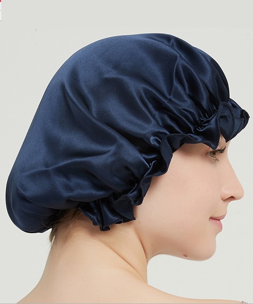 silky feel（シルキーフィール）の「シルク100％ギャザーナイトキャップ（その他ボディ・ヘアケア・レディース・ホワイト/ダークグレー/オフホワイト/ネイビー/ライトピンク/ブラック/ロイヤルブルー/ブラウン/ワインレッド/パープル/スモークピンク/シルバー/ゴールド/グリーン/ライトブルー/ブルー/コーラルピンク/ライトパープル・L/M）」の22枚目の写真